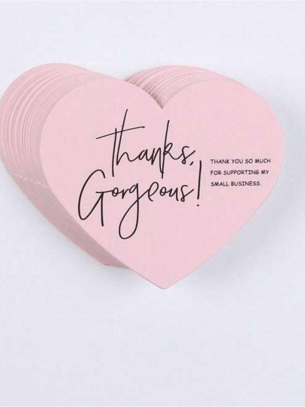 50 Heart-Shaped Thank You cards